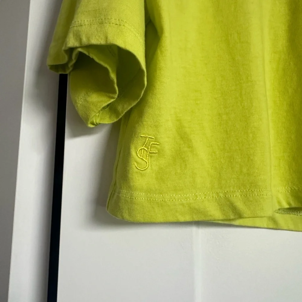 NWT The Frankie Shop Karina Cropped T-Shirt in neon yellow - Picture 3 of 6